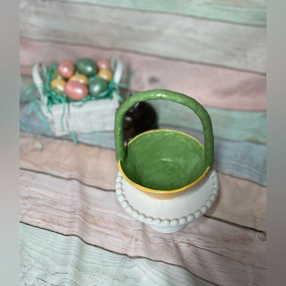 1980s Vintage Homemade Ceramic Basket EPC Spring Home Decor - Picture 3 of 9